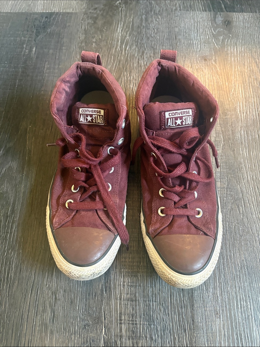 Converse Burgundy Canvas High-Top Sneakers